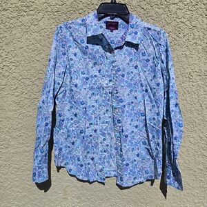 Liberty of London Lord and Taylor Blue Floral Button Down Shirt